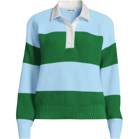 Women's Drifter Rugby with Woven Collar Sweater - primary
