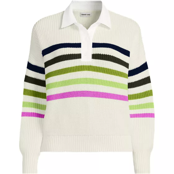 Women's Plus Size Drifter Rugby with Woven Collar Sweater - primary