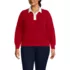 Women's Plus Size Drifter Rugby with Woven Collar Sweater, Front
