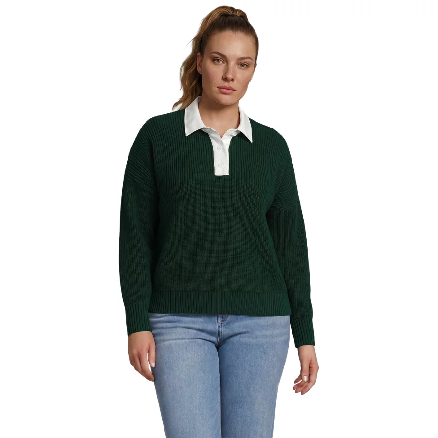 Women's Drifter Rugby With Woven Collar Sweater view 2