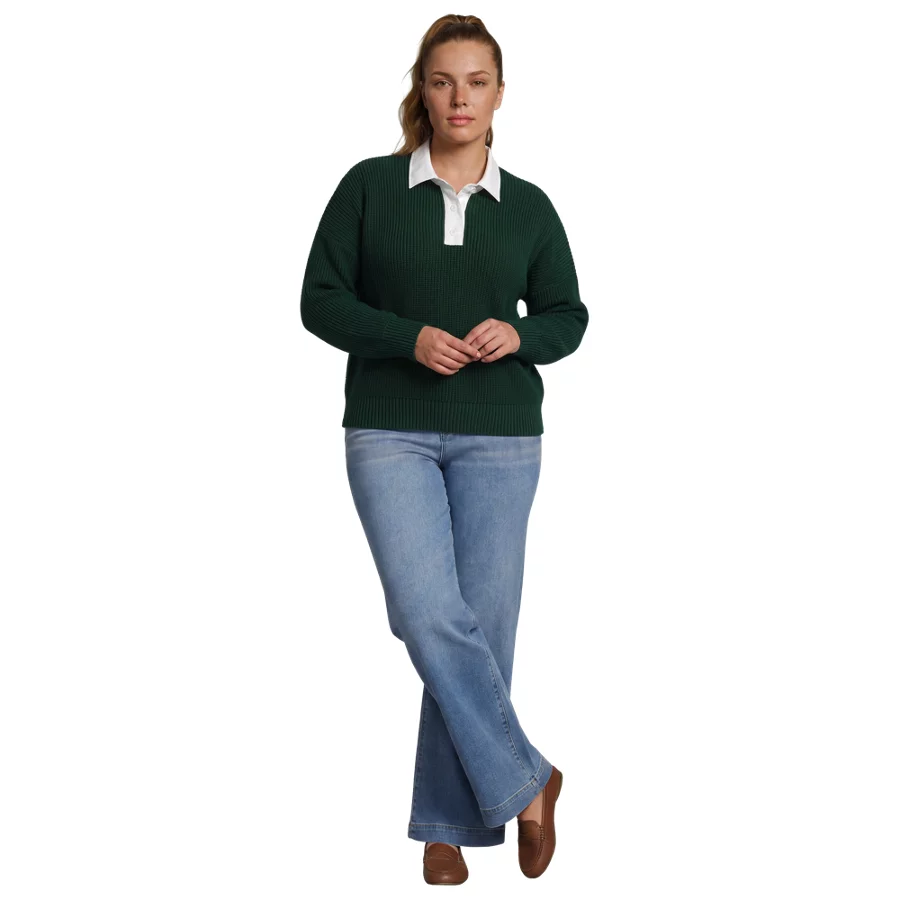 Women's Drifter Rugby With Woven Collar Sweater view 3