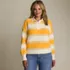 Women's Plus Size Drifter Rugby with Woven Collar Sweater, Front