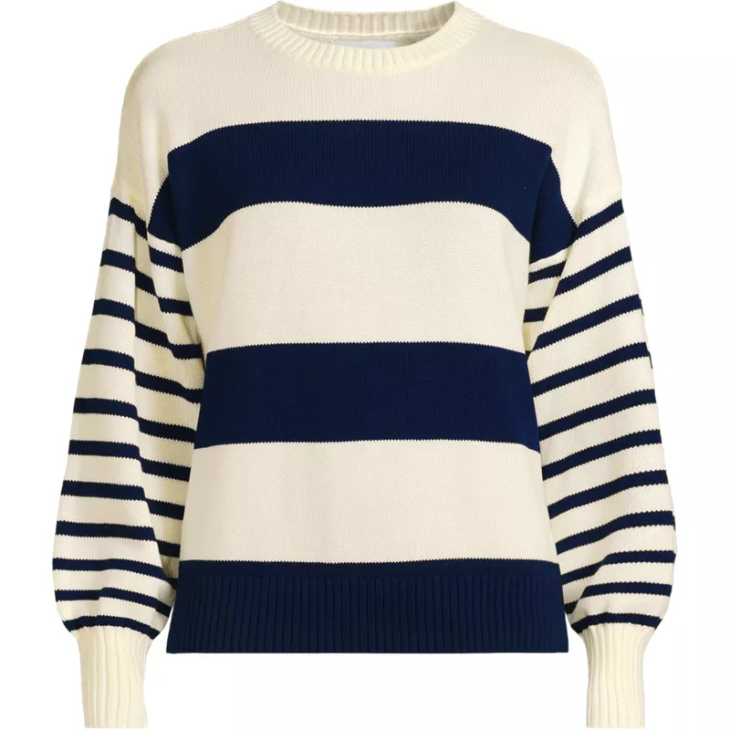 Women's Plus Size Drifter Jersey Crewneck Sweater, Front