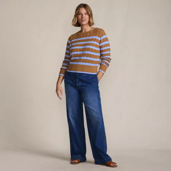 Women's Plus Size Drifter Modern Cable Crew Sweater - primary