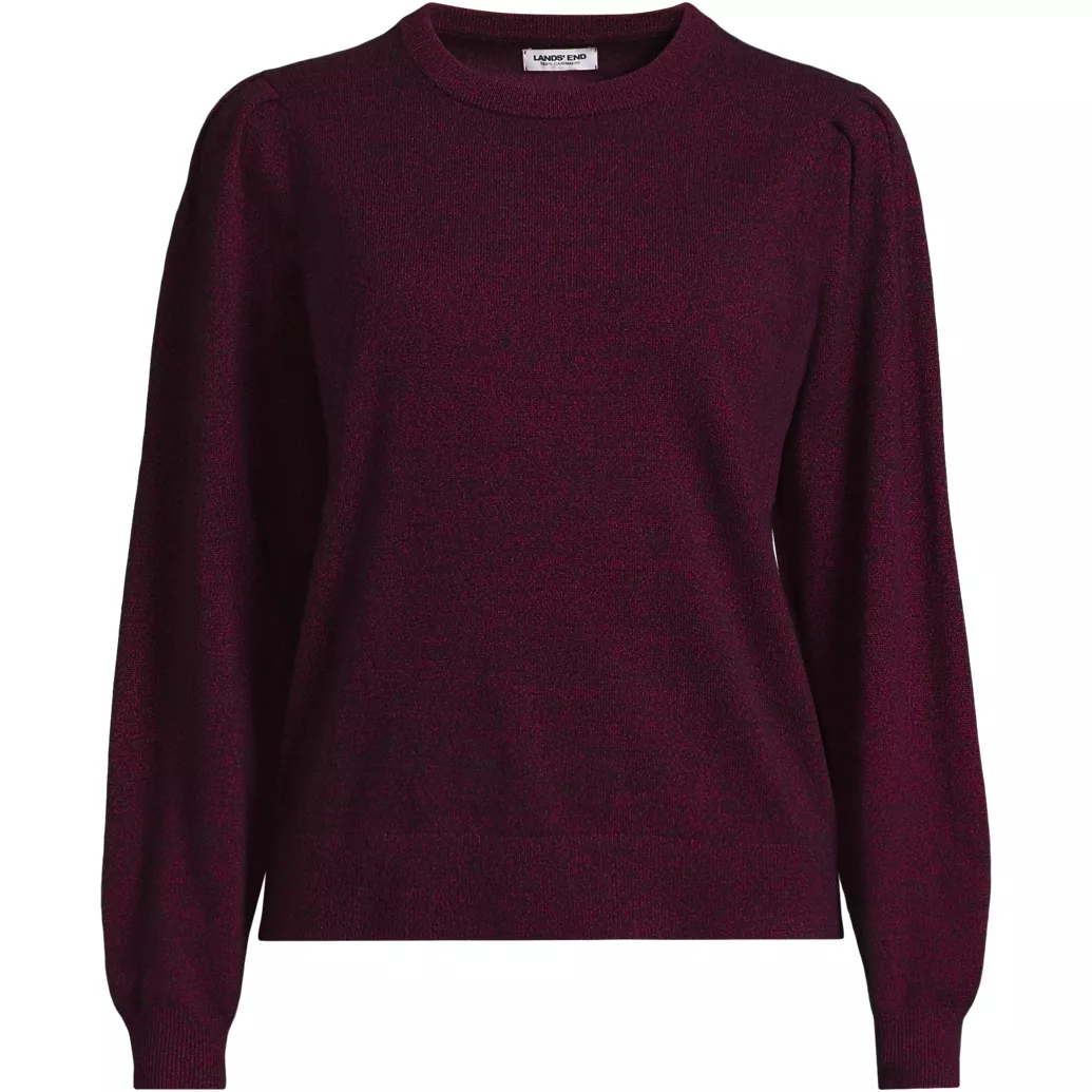 Women's Cashmere Puff Sleeve Crew Neck Sweater