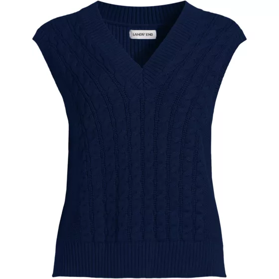 Women's Drifter Modern Cable V-neck Vest Sweater - primary