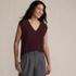 Women's Drifter Modern Cable V Neck Vest Sweater, alternative image