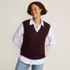 Women's Drifter Modern Cable V Neck Vest Sweater, Front
