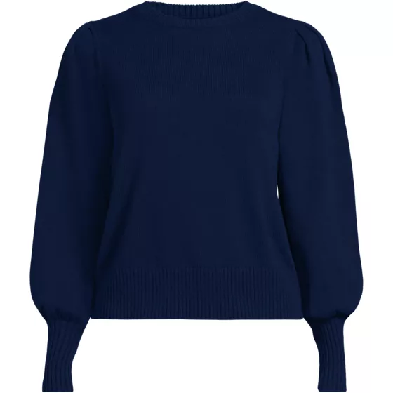 Women's Plus Size Drifter Puff Sleeve Crew Neck Sweater - primary