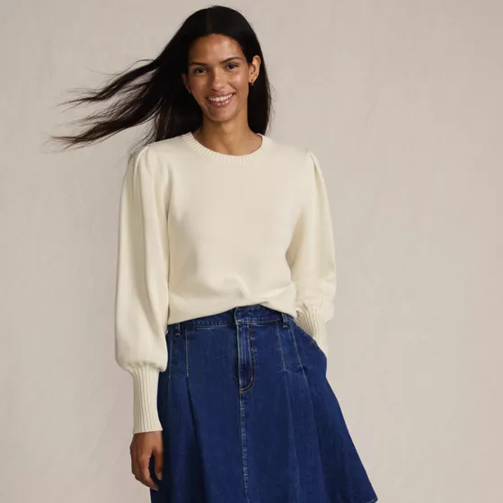 Women's Drifter Puff Sleeve Crew Neck Sweater - primary