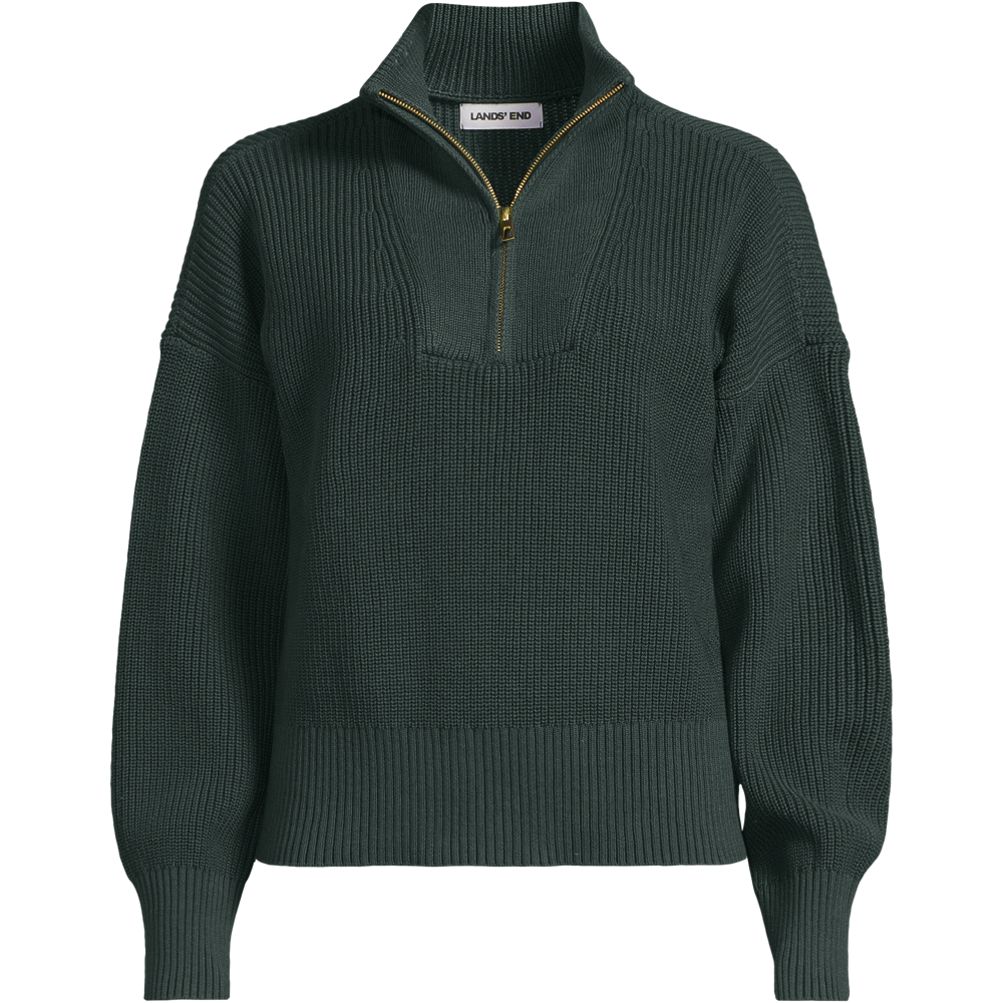 Women's Drifter Shaker Wedge Quarter Zip Sweater | Lands' End