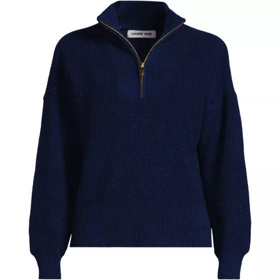 Women's Petite Drifter Shaker Wedge Quarter Zip Sweater - primary