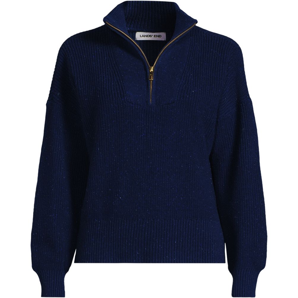 Women's Drifter Shaker Wedge Quarter Zip Sweater | Lands' End