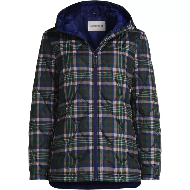 Women's Plus Size Print FeatherFree Quilted Insulated Jacket, Front