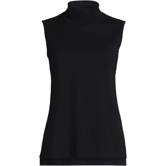 Women's Fine Gauge Sleeveless Mock Sweater - primary