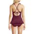 Women's Ruffle Plunge Skirted High Leg One Piece, Back