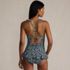 Women's Ruffle Plunge Skirted High Leg One Piece, Back