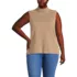 Women's Plus Size Fine Gauge Sleeveless Mock Sweater, Front