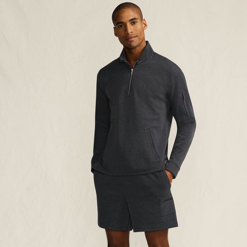 Men's Long Sleeve Waffle Quarter Zip Hoodie | Lands' End
