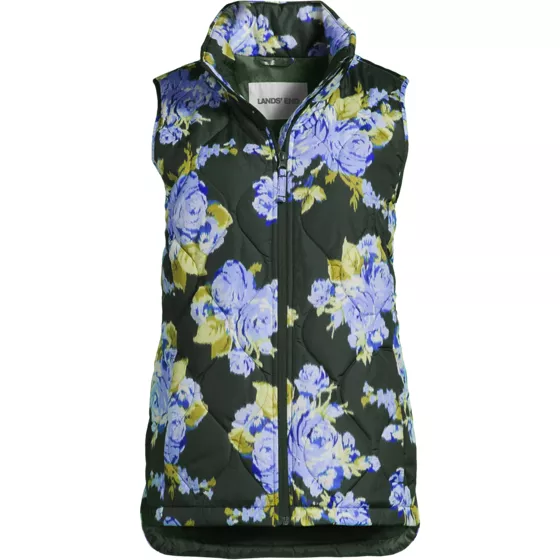 Women's Plus Size Print FeatherFree Quilted Insulated Vest - primary