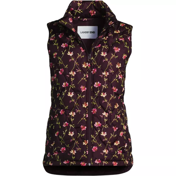 Women's Plus Size Print FeatherFree Quilted Insulated Vest - primary