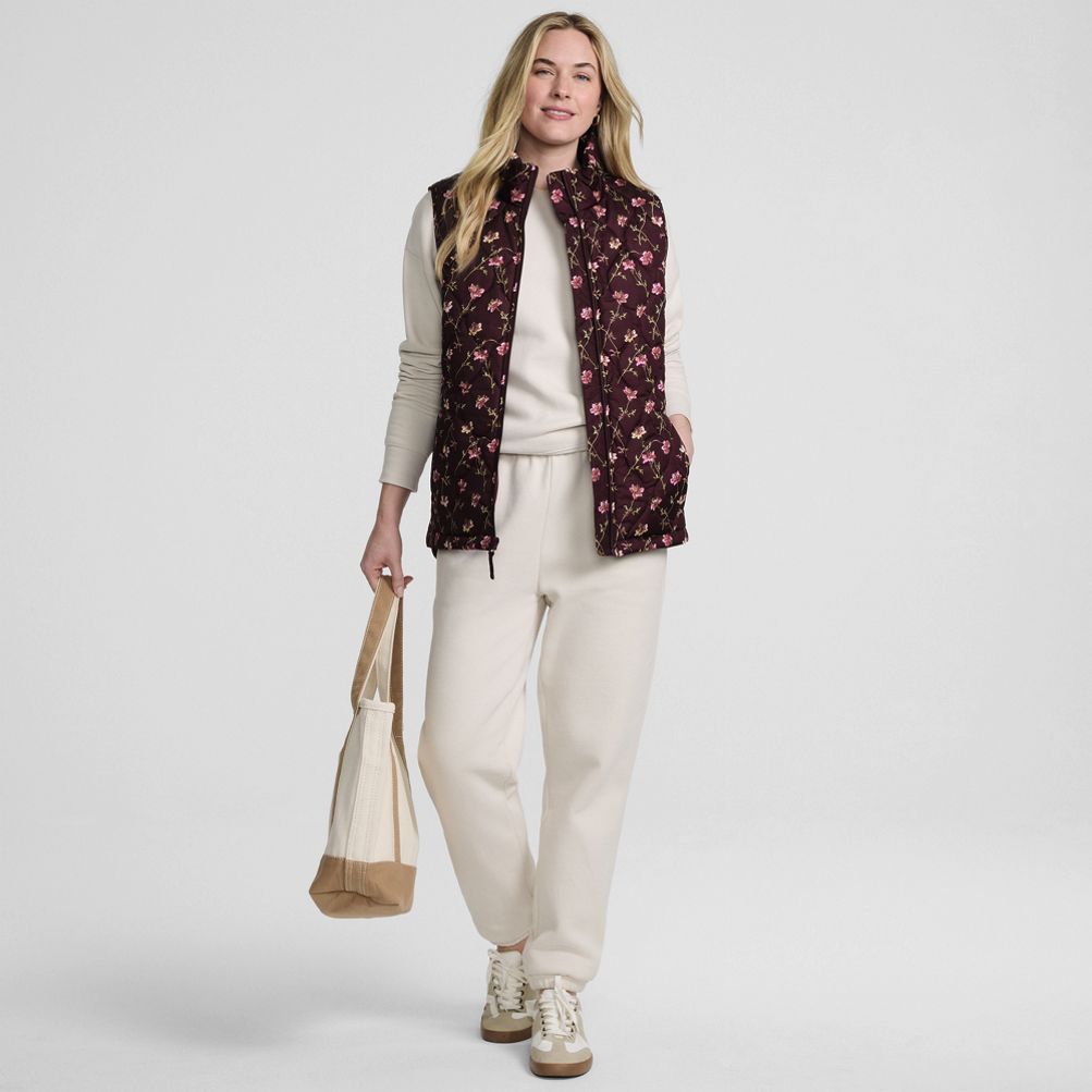Women's Print FeatherFree Quilted Insulated Vest | Lands' End
