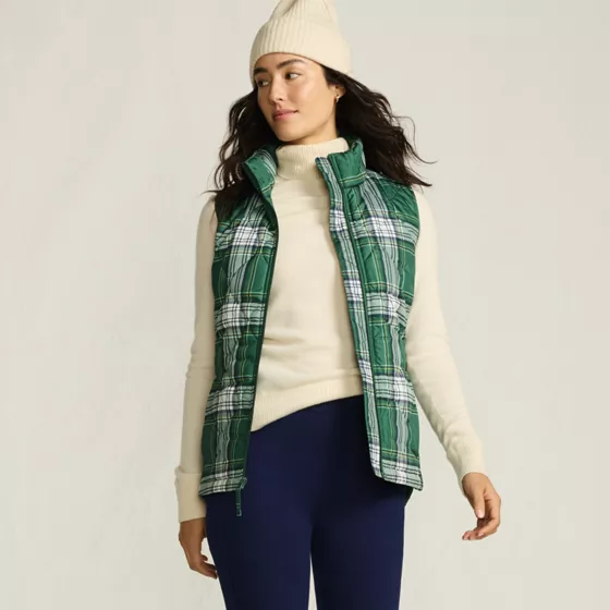 Women's Petite Print FeatherFree Quilted Insulated Vest - primary