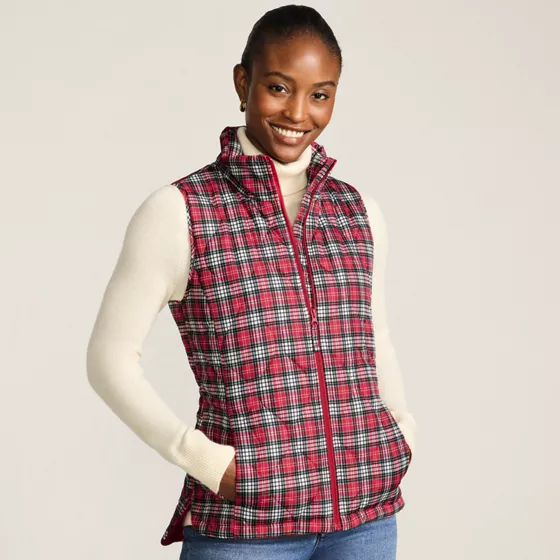 Women's Tall Print FeatherFree Quilted Insulated Vest - primary