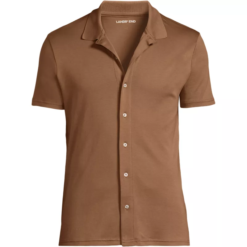 Men's Supima Short Sleeve Button Front Shirt, Front