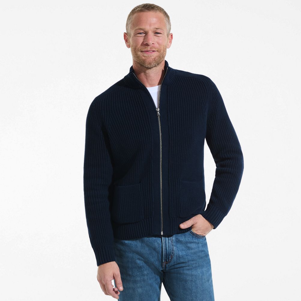 Men's Long Sleeve Drifter Full Zip Cardigan Sweater | Lands' End