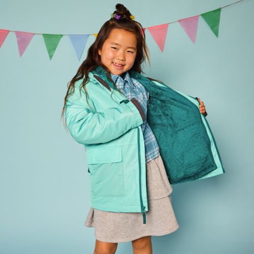 Kids Water Resistant Mixed Media Insulated Jacket