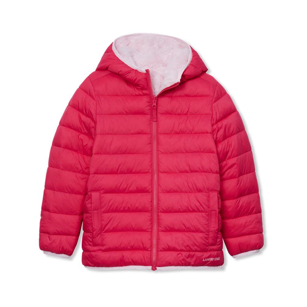 Girls FeatherFree™ Reversible Hooded Jacket | Lands' End