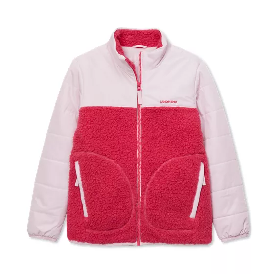 Kids Water Resistant Mixed Media Insulated Jacket - primary