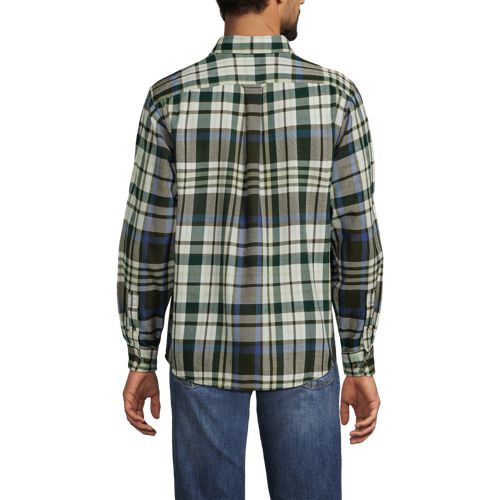  Lands' End Flanellhemd Flagship, Classic Fit, Herren, Größe:44-46 Regular, Weiß, Baumwolle/baumwoll-mischung/polyester-mischung, By Lands' End 