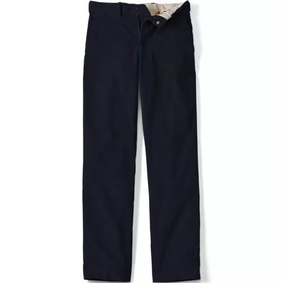 Men's Corduroy Comfort Waist Traditional Fit Plain Front Pant - primary