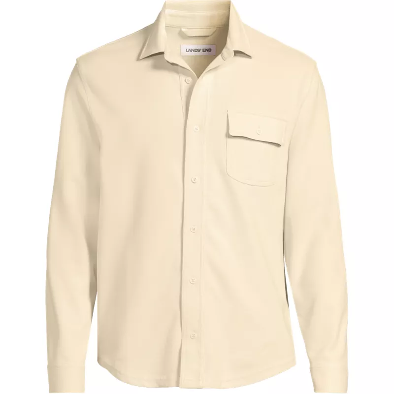Men's Tall Long Sleeve Workwear Waffle Shirt, Front