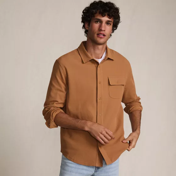 Men's Tall Long Sleeve Workwear Waffle Shirt - primary