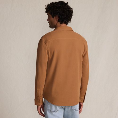  Lands' End Jerseyhemd Mit Struktur, Herren, Größe:44-46 Regular, Braun, Elasthan/baumwoll-mischung/polyester-mischung, By Lands' End 