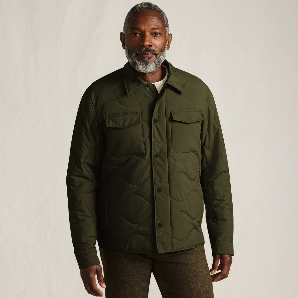 Men's Quilted Insulated Shirt Jacket