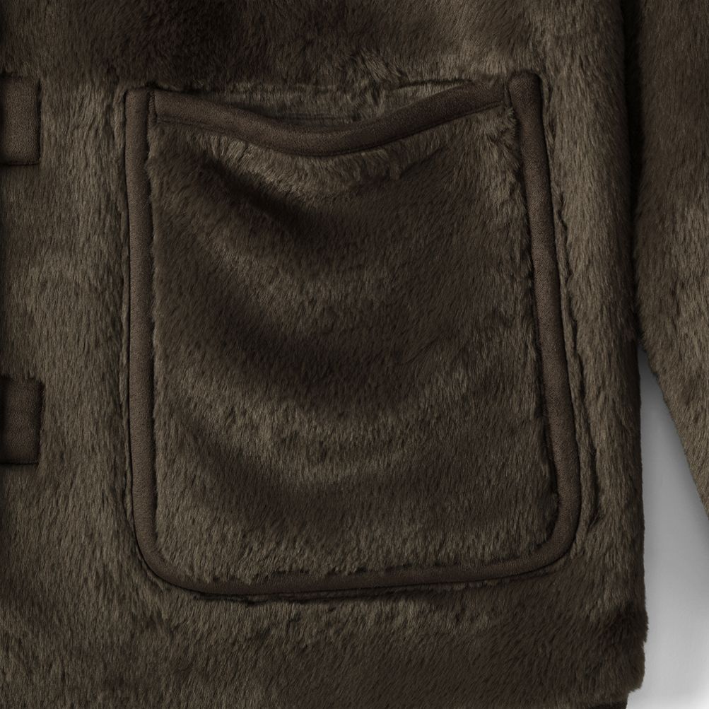 Women's Reversible Shearling Fleece Button Front Coat | Lands' End