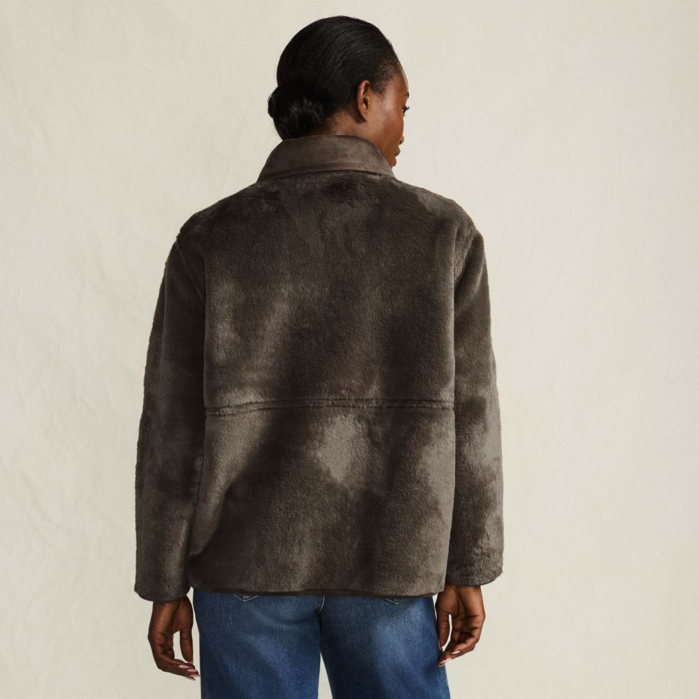Women's Reversible Faux Shearling Fleece Button Front Coat | Lands