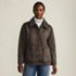 Women's Reversible Shearling Fleece Button Front Coat, Front