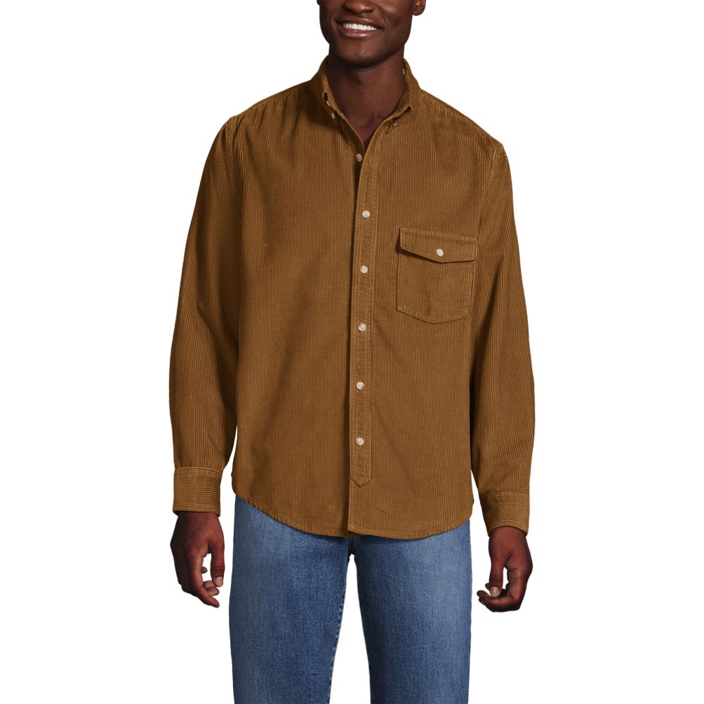 Men's Long Sleeve Wide Wale Corduroy Shirt | Lands' End