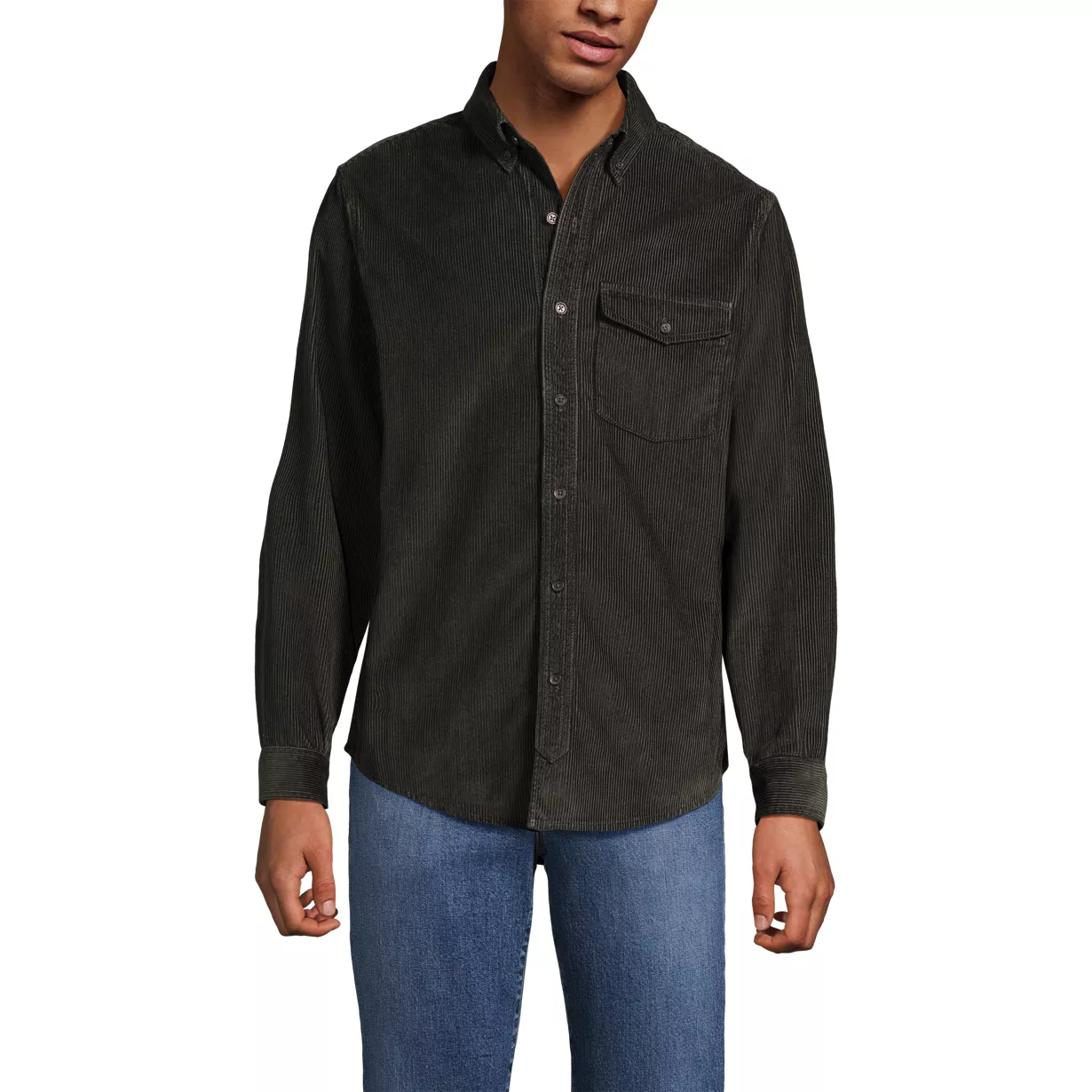 Men's Long Sleeve Wide Wale Corduroy Shirt