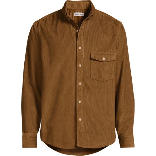 Men's Long Sleeve Wide Wale Corduroy Shirt | Lands' End