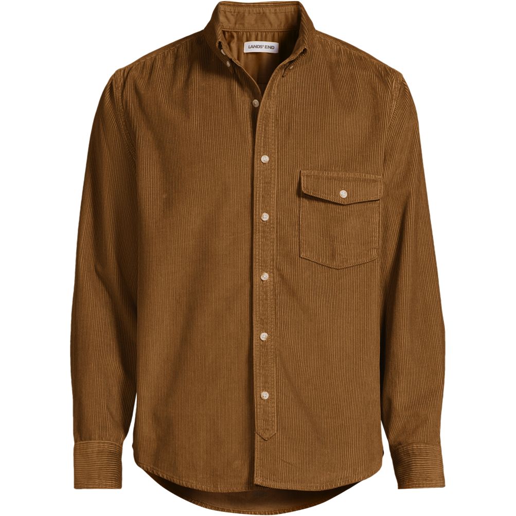 Men's Long Sleeve Wide Wale Corduroy Shirt | Lands' End
