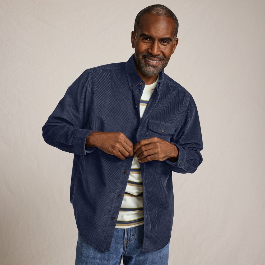 Men's Long Sleeve Wide Wale Corduroy Shirt | Lands' End