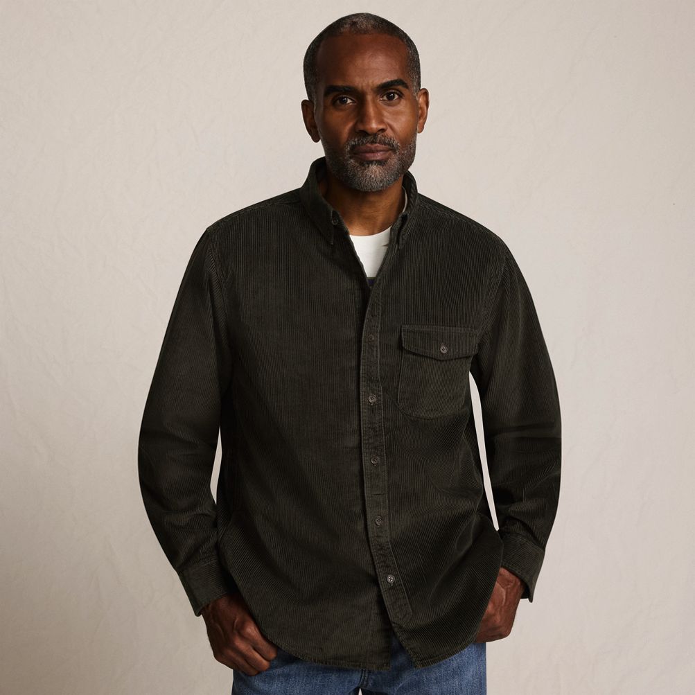 Men's Long Sleeve Wide Wale Corduroy Shirt | Lands' End