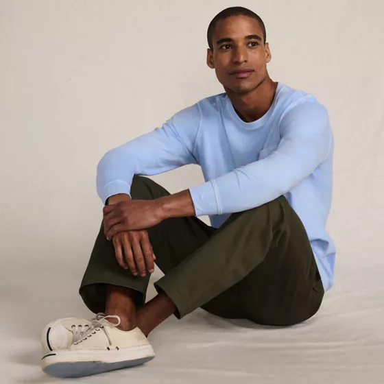 Mens Long Sleeve Pocket Sun Faded Super-T Tee - primary