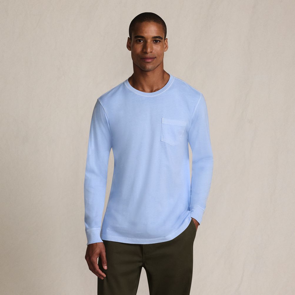 Mens Long Sleeve Pocket Sun Faded Super-T Tee | Lands' End